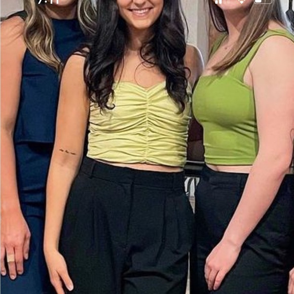 Dynamite “Ruched Poplin Cami” Cropped  Top - Picture 8 of 9